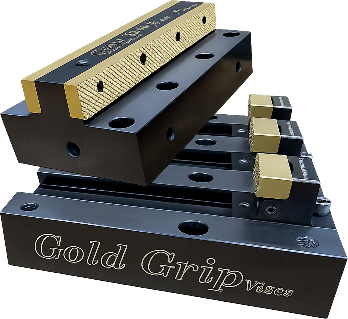 photo of the gold grip vise on display